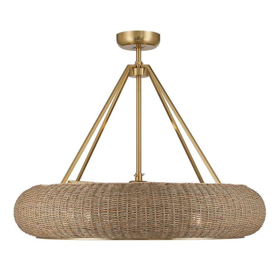 Savoy House Gaia 4 Lt Ceiling Fan, Fan D'Lier, Warm Brass