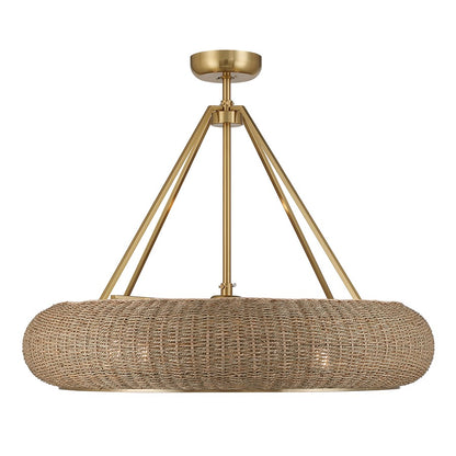 Savoy House Gaia 4 Lt Ceiling Fan, Fan D'Lier, Warm Brass
