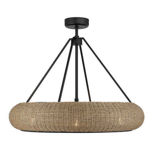 Savoy House Gaia 6 Lt Ceiling Fan, Fan D'Lier, Matte Black