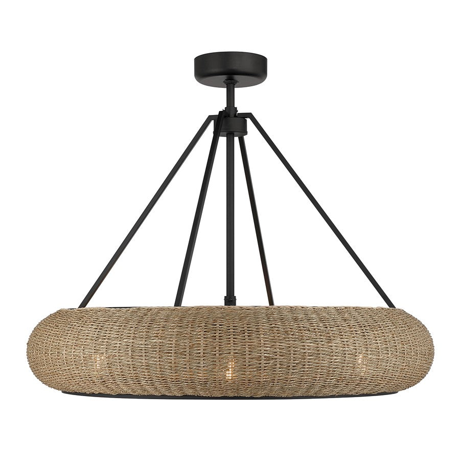 Savoy House Gaia 6 Lt Ceiling Fan, Fan D'Lier, Matte Black