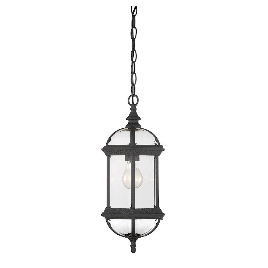 Savoy House Kensington 1Lt Outdoor Hanging Lantern, Textured Black