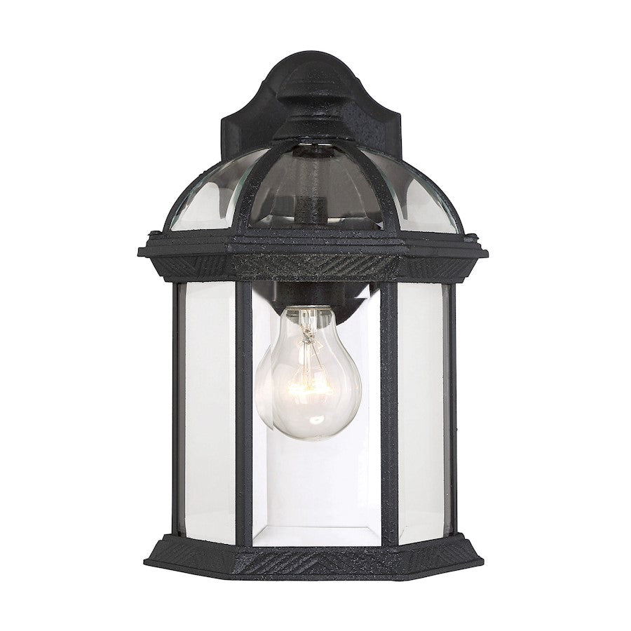 Savoy House Kensington 1Lt 12" Outdoor Wall Lantern, Textured Black - 5-0634-BK