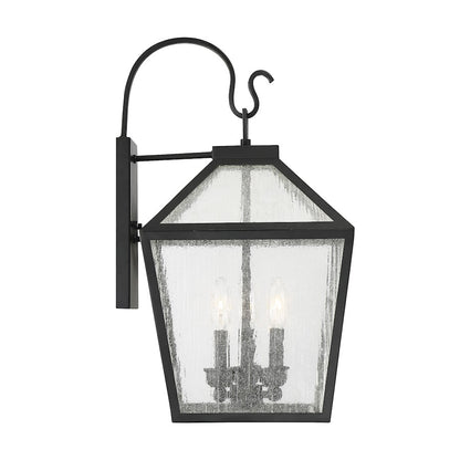 Savoy House Woodstock 3-Light Outdoor Wall Lantern, Black