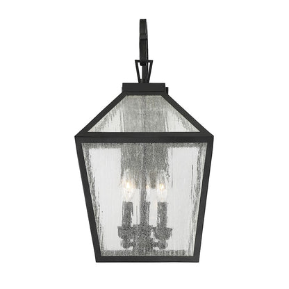 Savoy House Woodstock 3-Light Outdoor Wall Lantern, Black