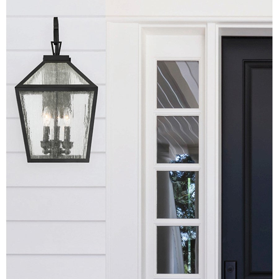 Savoy House Woodstock 3-Light Outdoor Wall Lantern, Black