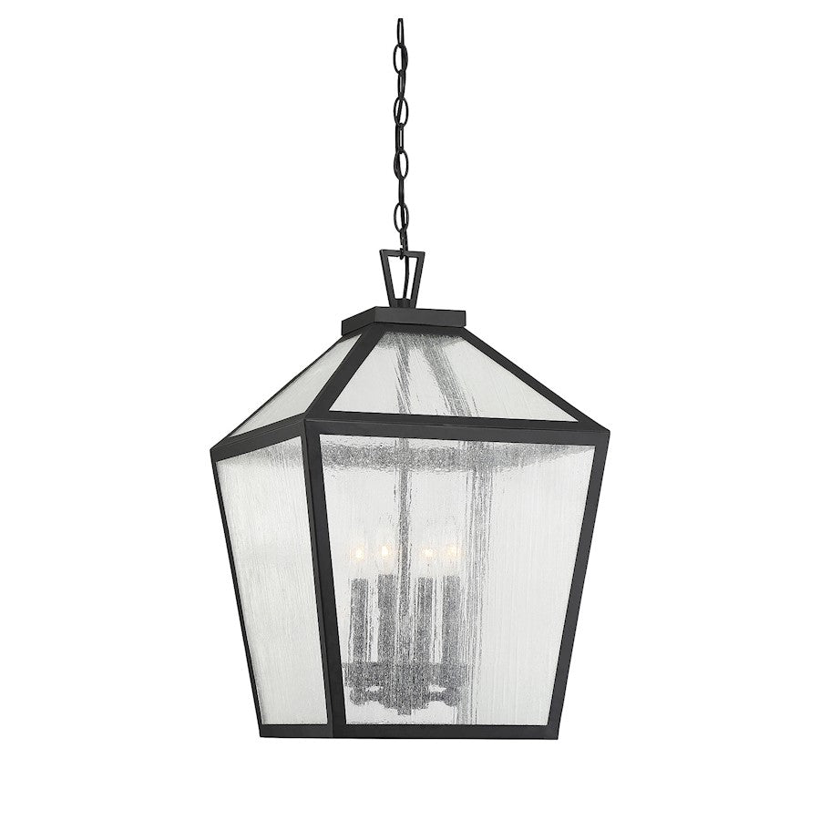 Savoy House Woodstock 4-Light Outdoor Hanging Lantern, Black - 5-104-BK