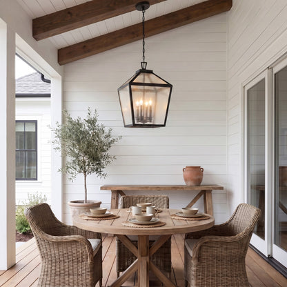 Savoy House Woodstock 4 Light Outdoor Hanging Lantern, Black