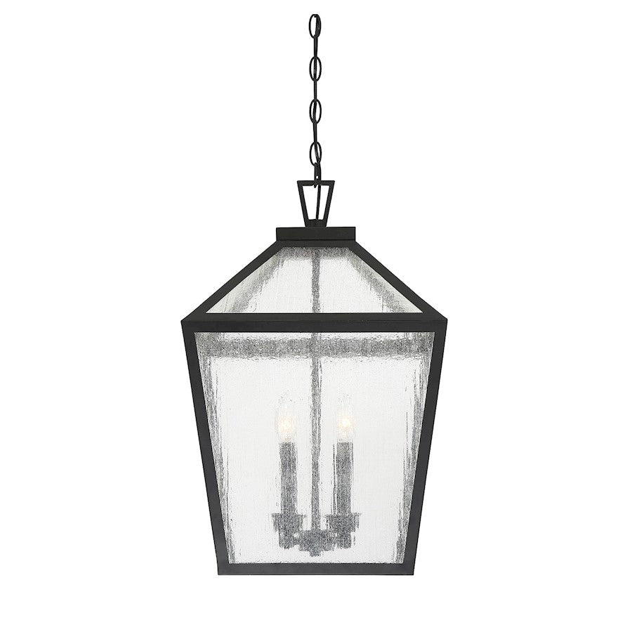 Savoy House Woodstock 4 Light Outdoor Hanging Lantern, Black