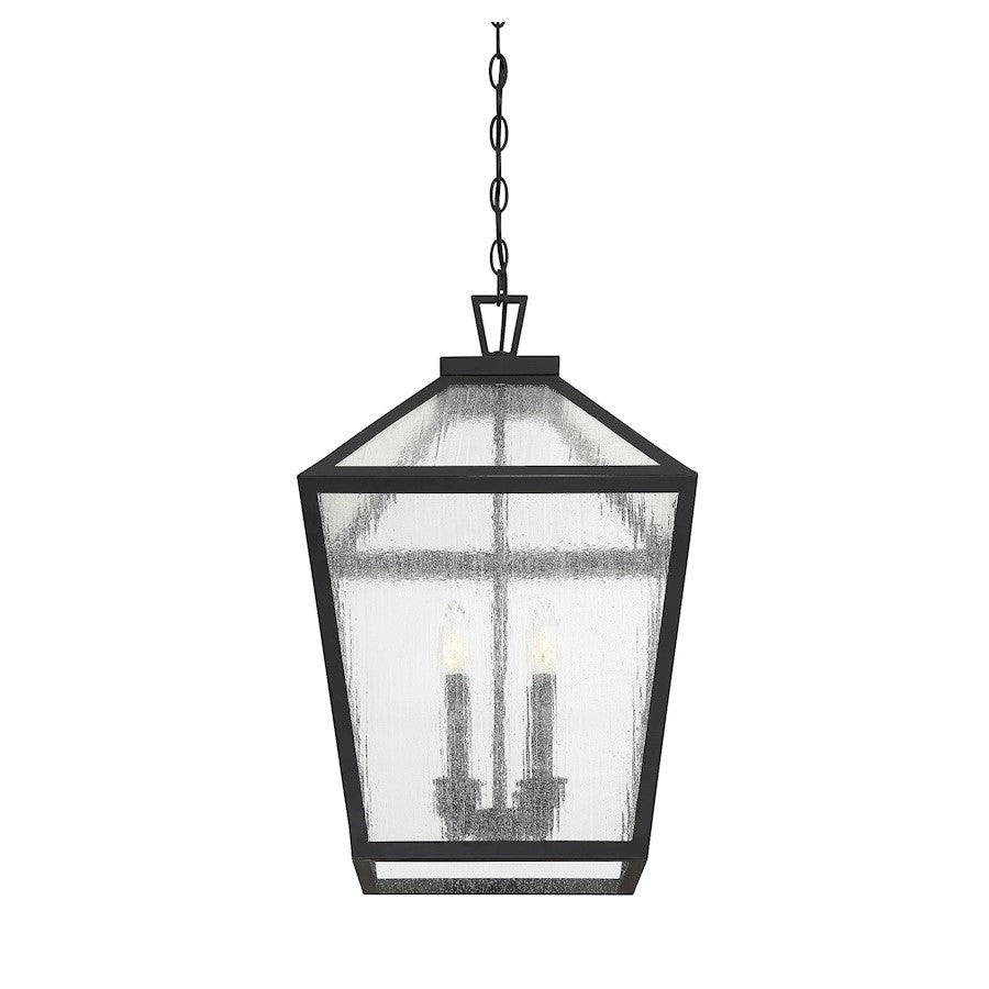 Savoy House Woodstock 4-Light Outdoor Hanging Lantern, Black