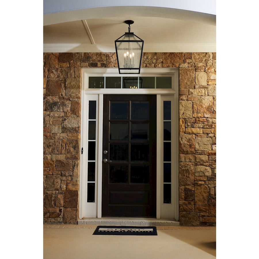 Savoy House Woodstock 4-Light Outdoor Hanging Lantern, Black