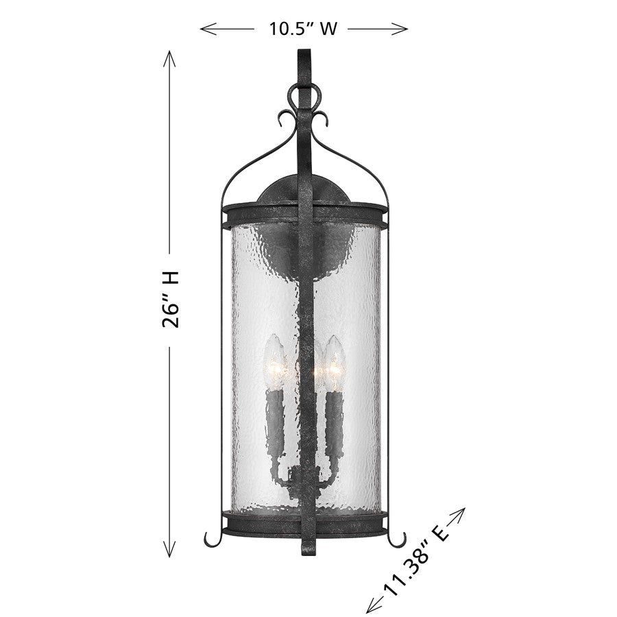 Savoy House Preston 3Lt Outdoor Wall Lantern, Iron, Iron Oxide