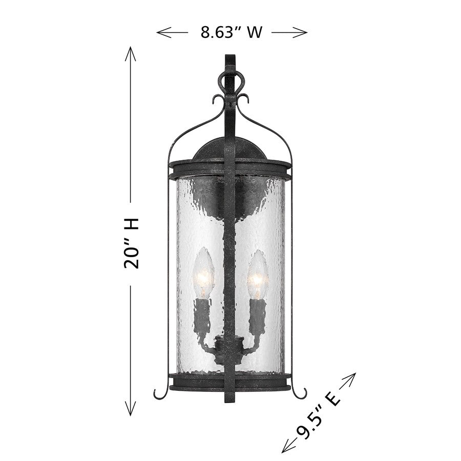 Savoy House Preston 2Lt Outdoor Wall Lantern, Iron, Iron Oxide