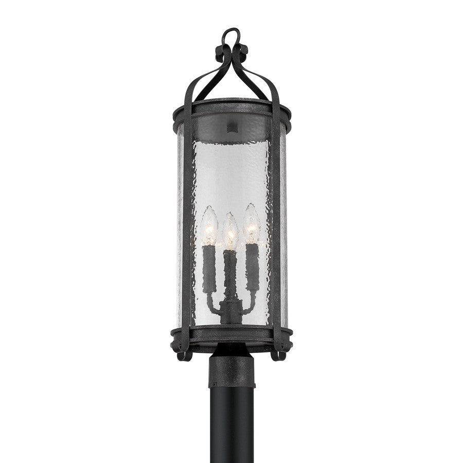 Savoy House Preston 3Lt Outdoor Post Lantern, Iron, Iron Oxide