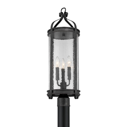 Savoy House Preston 3Lt Outdoor Post Lantern, Iron, Iron Oxide