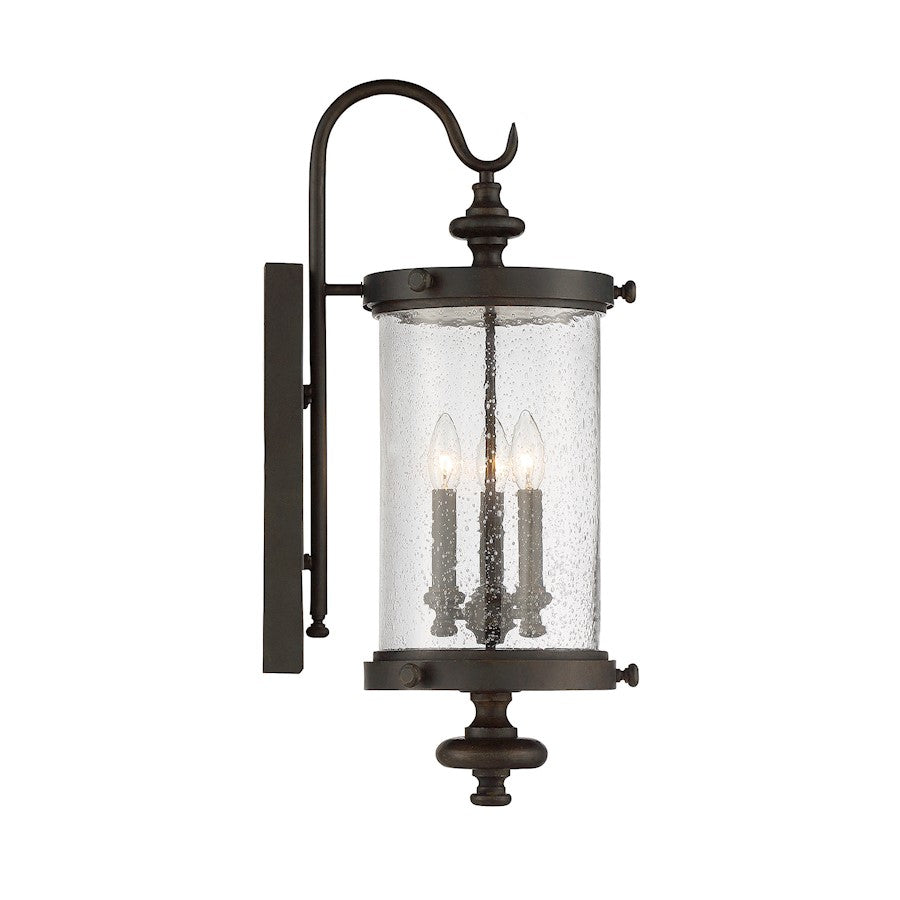 Savoy House Palmer 3-Light Outdoor Wall Lantern, Walnut Patina