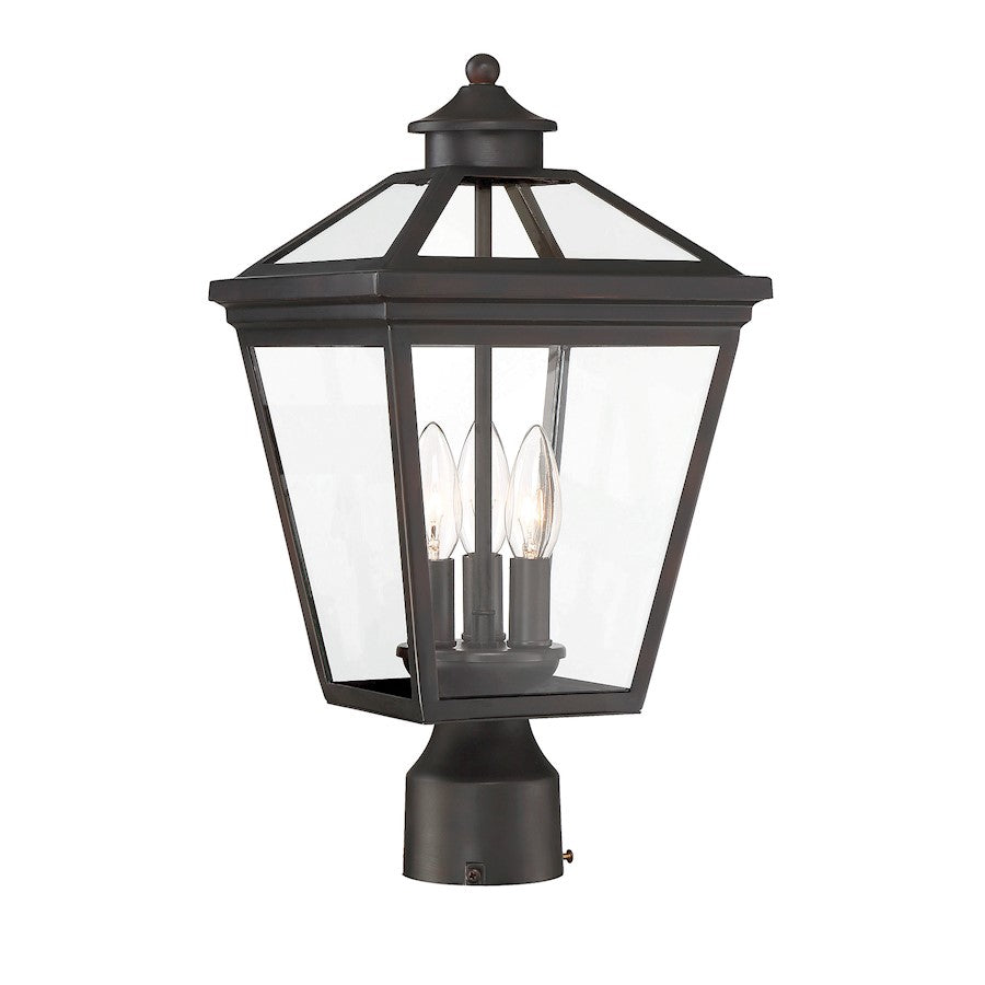 Savoy House Ellijay 3-Light Outdoor Post Lantern, English Bronze