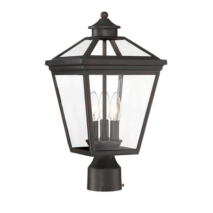 Savoy House Ellijay 3-Light Outdoor Post Lantern, English Bronze
