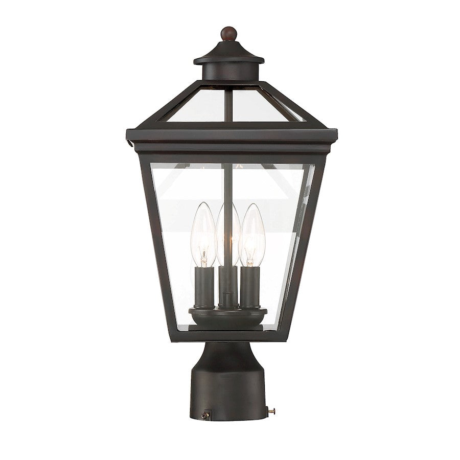 Savoy House Ellijay 3-Light Outdoor Post Lantern, English Bronze