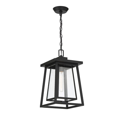 Savoy House Denver 1-Light Outdoor Hanging Lantern, Matte Black