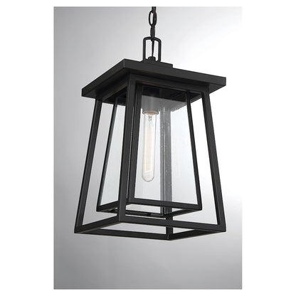 Savoy House Denver 1-Light Outdoor Hanging Lantern, Matte Black