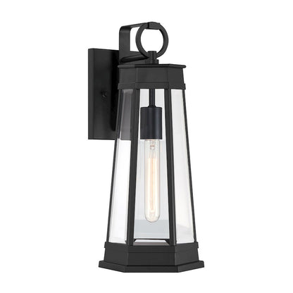 Savoy House Payne 1Lt 19" Outdoor Wall Lantern, Black/Clear Beveled - 5-205-BK