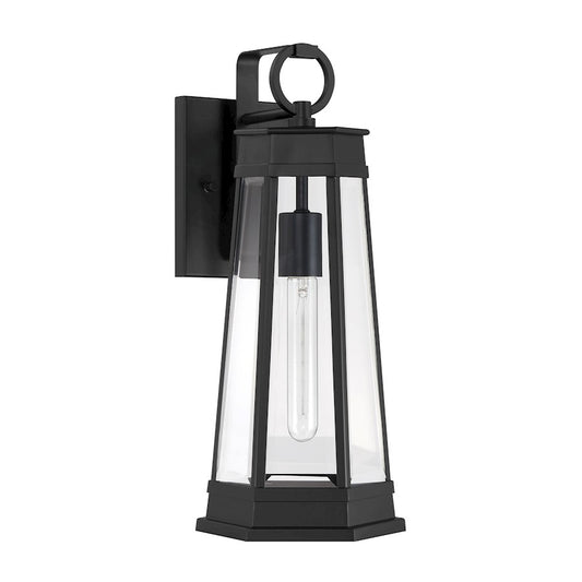 Savoy House Payne 1Lt 19" Outdoor Wall Lantern, Black/Clear Beveled