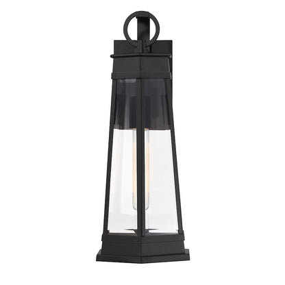 Savoy House Payne 1Lt 19" Outdoor Wall Lantern, Black/Clear Beveled