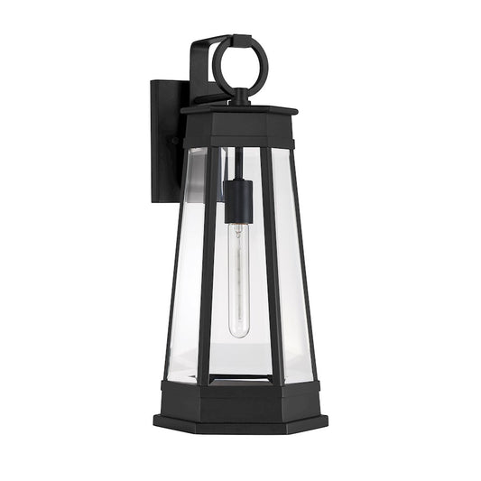 Savoy House Payne 1Lt 21" Outdoor Wall Lantern, Black/Clear Beveled