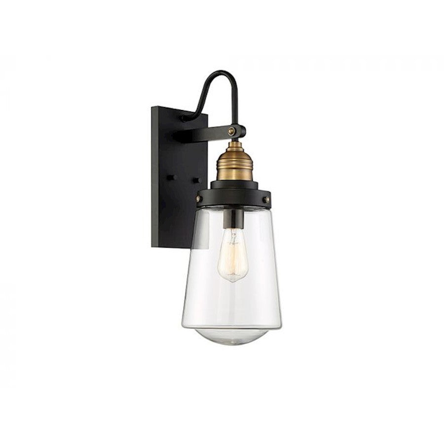 Savoy House Macauley 1Lt 21" Outdoor Wall Lantern, Black/Brass - 5-2067-51