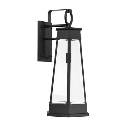 Savoy House Payne 1Lt 26" Outdoor Wall Lantern, Black/Clear Beveled