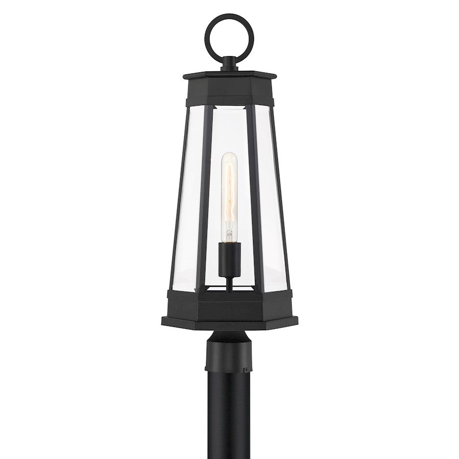 Savoy House Payne 1Lt Outdoor Post Lantern, Matte Black/Clear Beveled - 5-209-BK