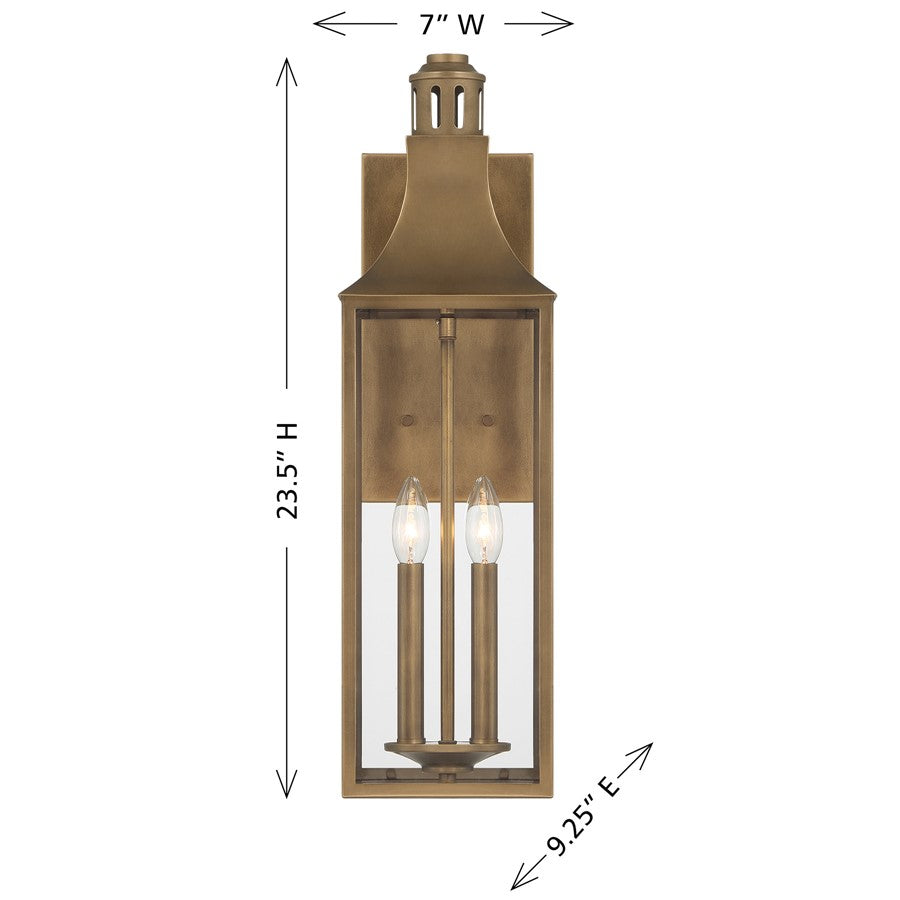 Savoy House Lancaster 2Lt 24" Outdoor Wall Lantern, Atlas Bronze