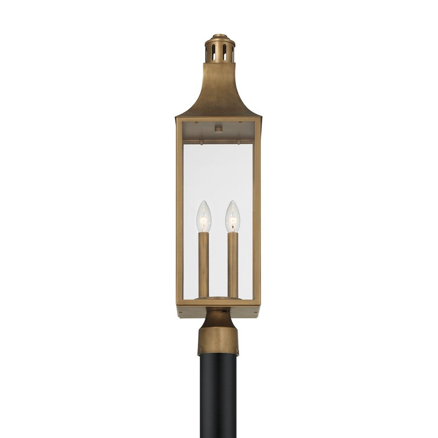 Savoy House Lancaster 2Lt Outdoor, Post Lantern, Atlas, Atlas Bronze