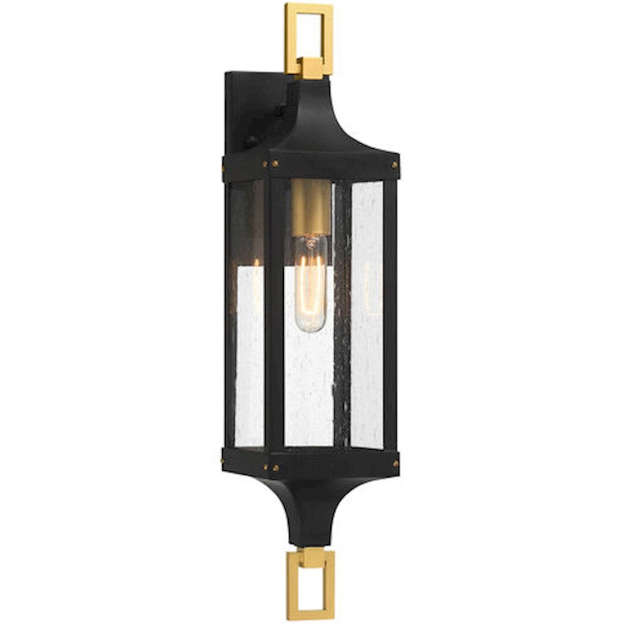 Savoy House Glendale 1Lt 25" Outdoor Wall Lantern, Black/Brass - 5-276-144