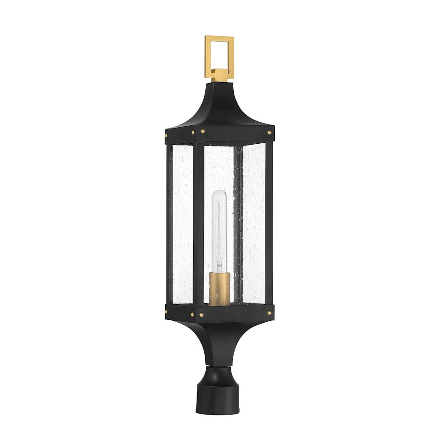 Savoy House Glendale 1Lt Outdoor Post Lantern, Black/Brass