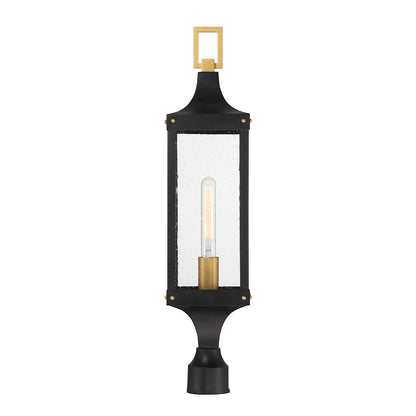 Savoy House Glendale 1Lt Outdoor Post Lantern, Black/Brass