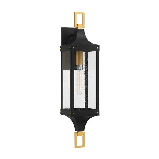 Savoy House Glendale 1Lt 28" Outdoor Wall Lantern, Black/Brass - 5-279-144