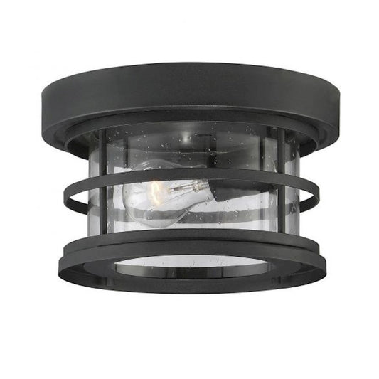 Savoy House Barrett 1-Light Outdoor Ceiling Light, Black