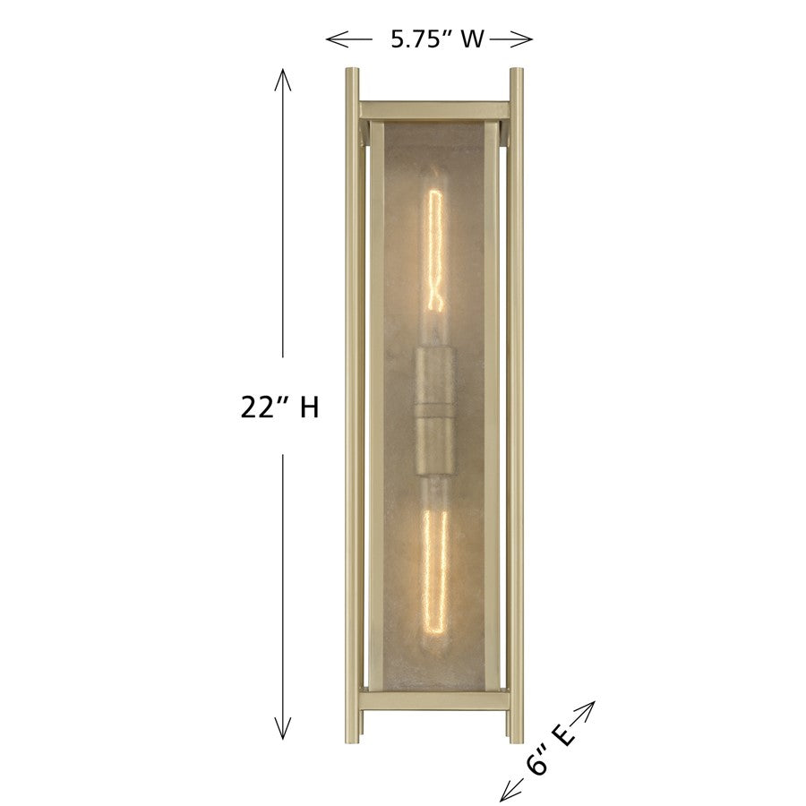 Savoy House Jacobs 2Lt Outdoor Wall Lantern, Serene Brass