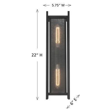 Savoy House Jacobs 2Lt Outdoor, Wall Lantern, Matte Black