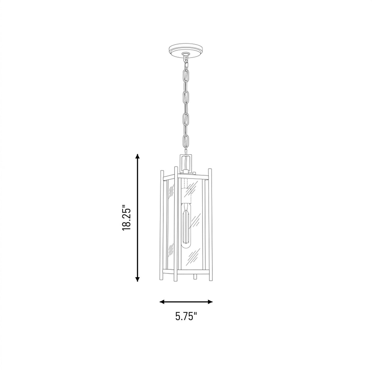 Savoy House Jacobs 1Lt Outdoor Hanging Lantern, Black/Clear