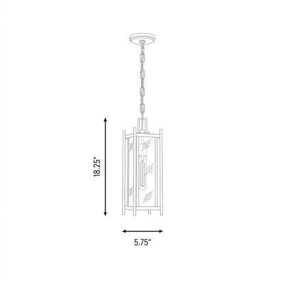 Savoy House Jacobs 1Lt Outdoor Hanging Lantern, Black/Clear