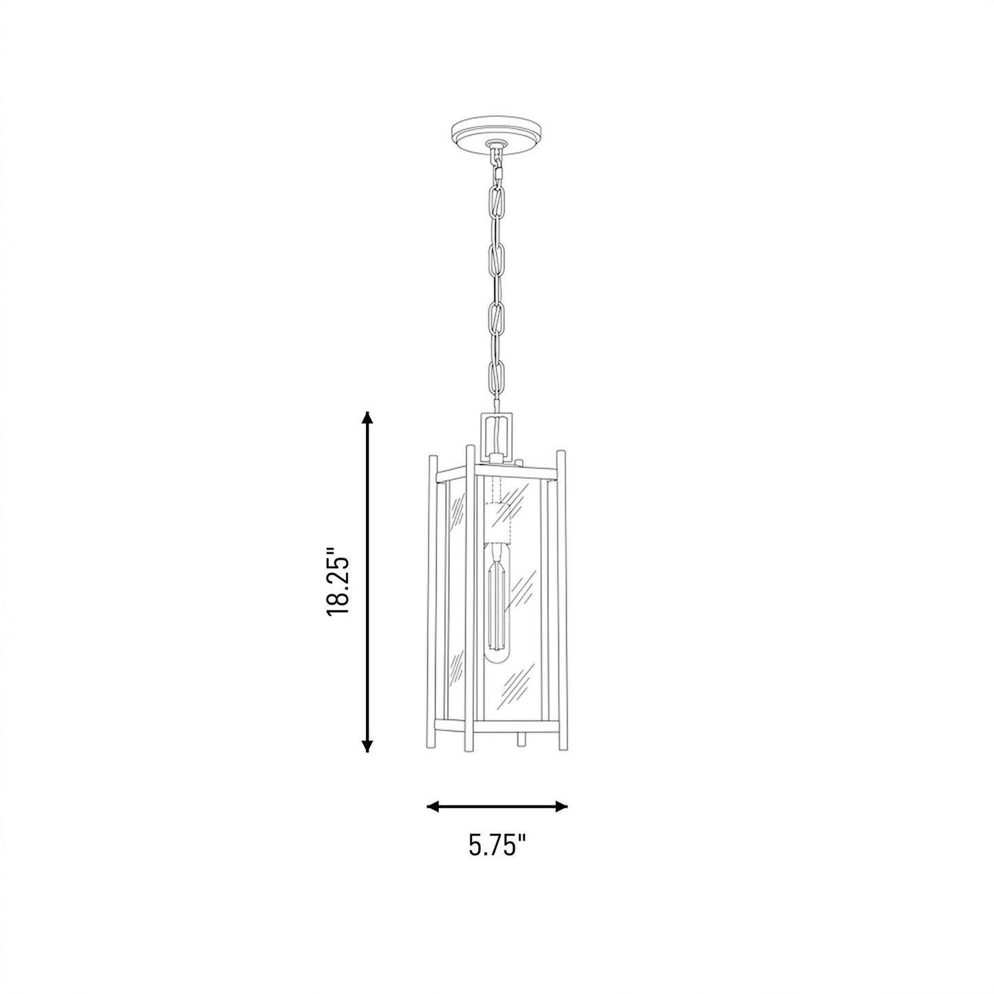 Savoy House Jacobs 1Lt Outdoor Hanging Lantern, Black/Clear