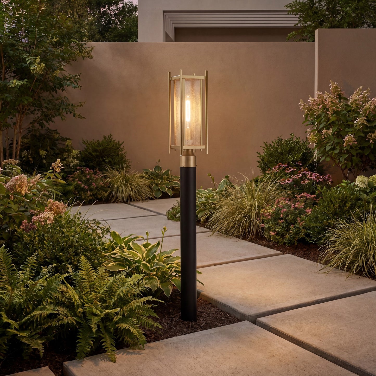 Savoy House Jacobs 1Lt Outdoor Post Lantern, Serene Brass