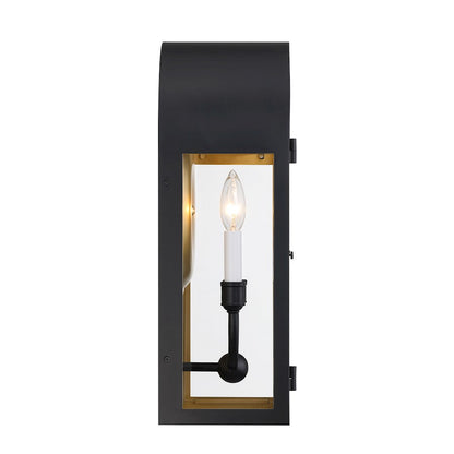Savoy House Grotto 2Lt 19" Outdoor Wall Lantern, Black/Gold/Clear