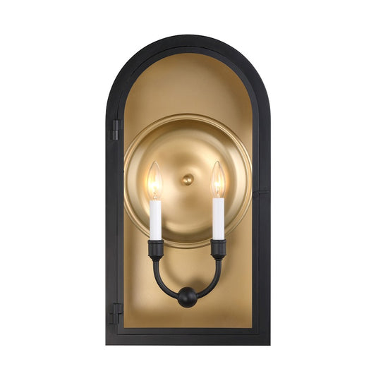 Savoy House Grotto 2Lt 23" Outdoor Wall Lantern, Black/Gold/Clear