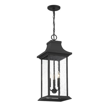 3 Light Outdoor Pendant, Matte Black