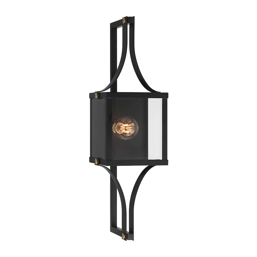 Savoy House Raeburn 1Lt 28" Outdoor Wall Lantern, Black/Brass - 5-472-144