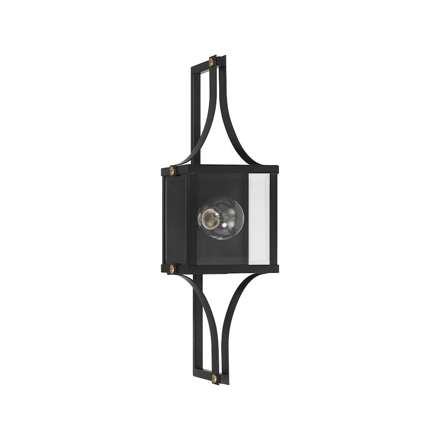 Savoy House Raeburn 1Lt 23" Outdoor Wall Lantern, Black/Brass