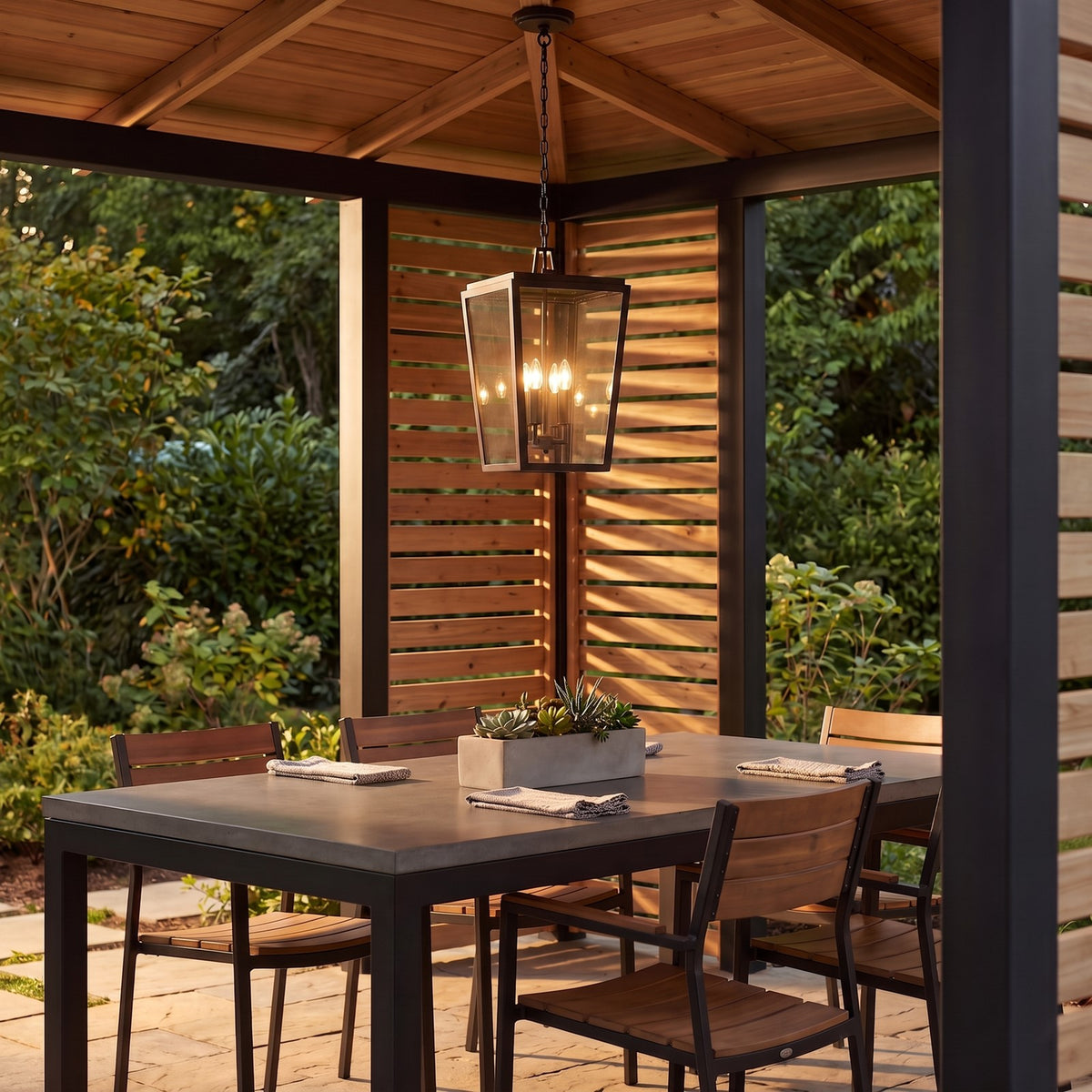 Savoy House Milton 4-Light Outdoor Hanging Lantern, English Bronze - 5-549-13